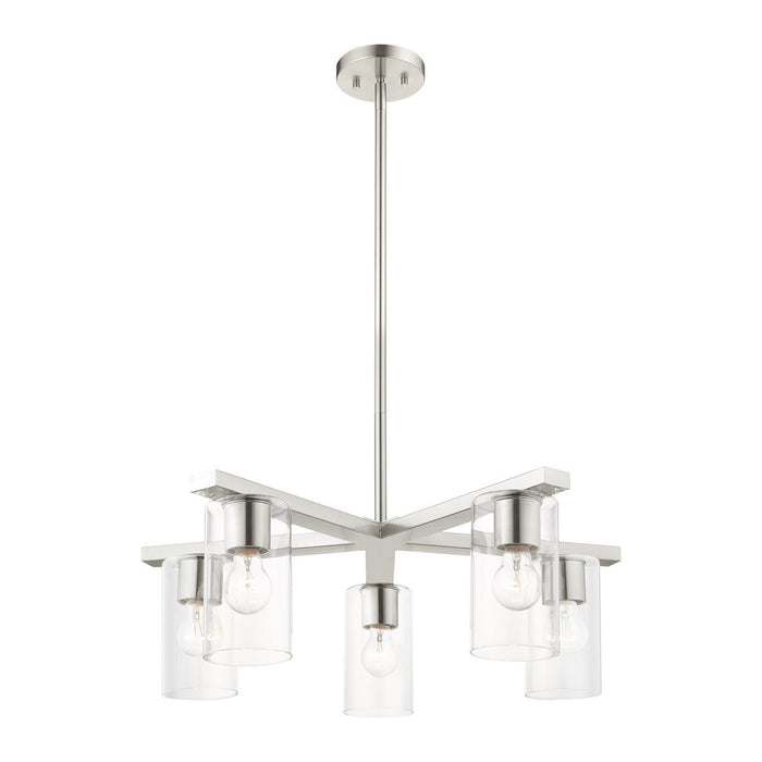 Five Light Chandelier from the Zurich collection in Brushed Nickel finish
