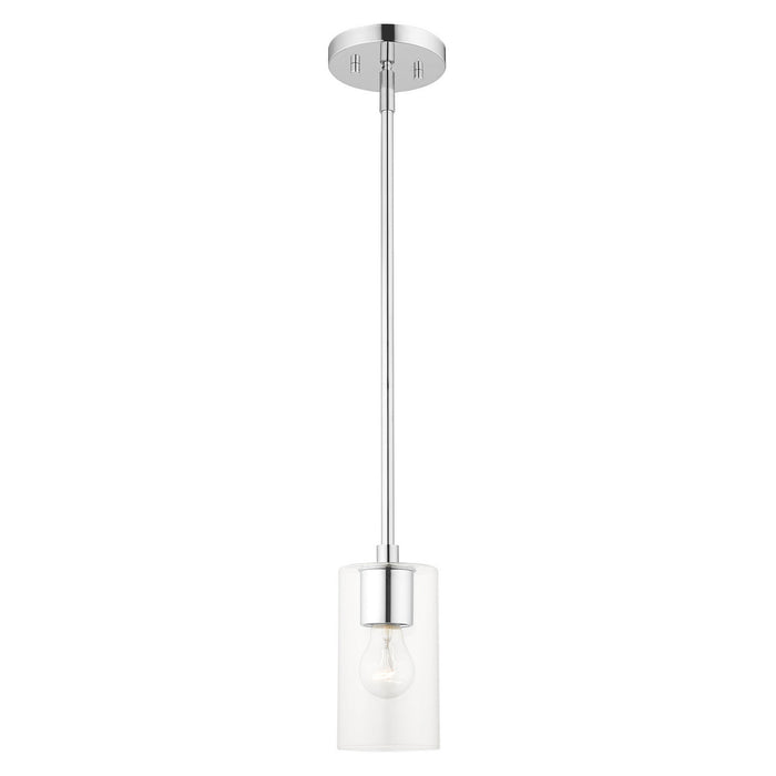One Light Pendant from the Zurich collection in Polished Chrome finish
