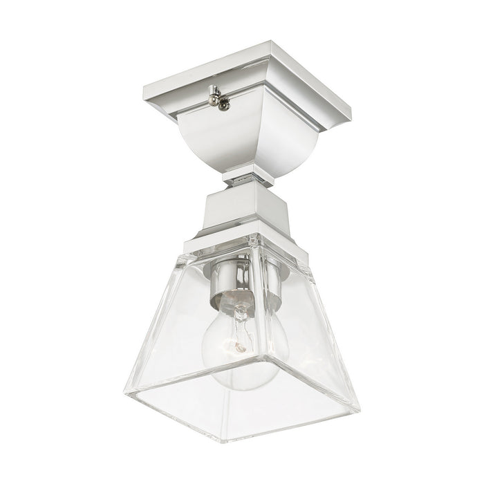 One Light Flush Mount from the Mission collection in Polished Chrome finish