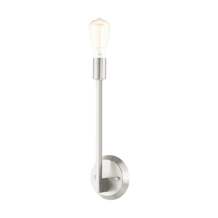 One Light Wall Sconce from the Prague collection in Brushed Nickel finish