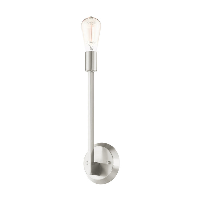 One Light Wall Sconce from the Prague collection in Brushed Nickel finish