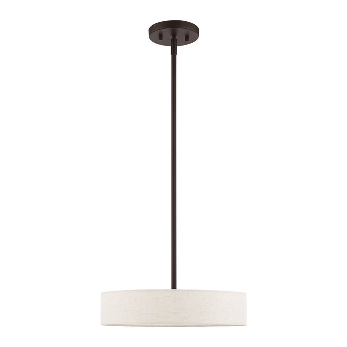 Four Light Pendant from the Venlo collection in Bronze with Antique Brass Accents finish