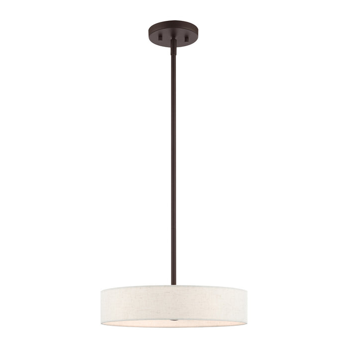 Four Light Pendant from the Venlo collection in Bronze with Antique Brass Accents finish