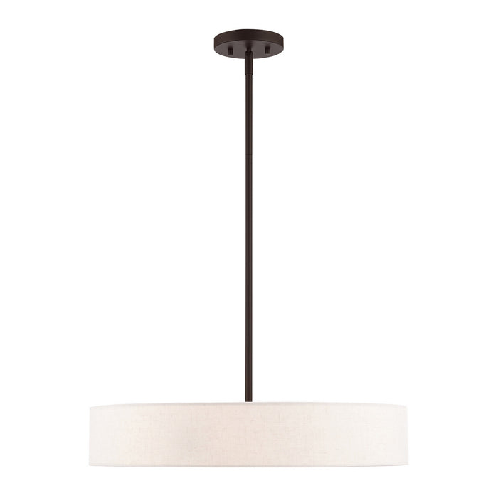 Four Light Pendant from the Venlo collection in Bronze with Antique Brass Accents finish