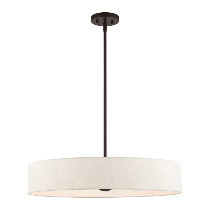 Five Light Pendant from the Venlo collection in Bronze with Antique Brass Accents finish