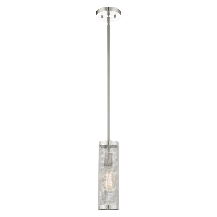 One Light Pendant from the Industro collection in Brushed Nickel finish