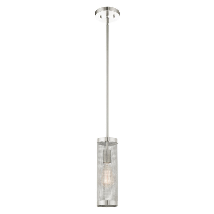 One Light Pendant from the Industro collection in Brushed Nickel finish