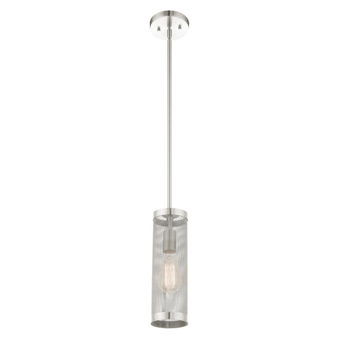 One Light Pendant from the Industro collection in Brushed Nickel finish