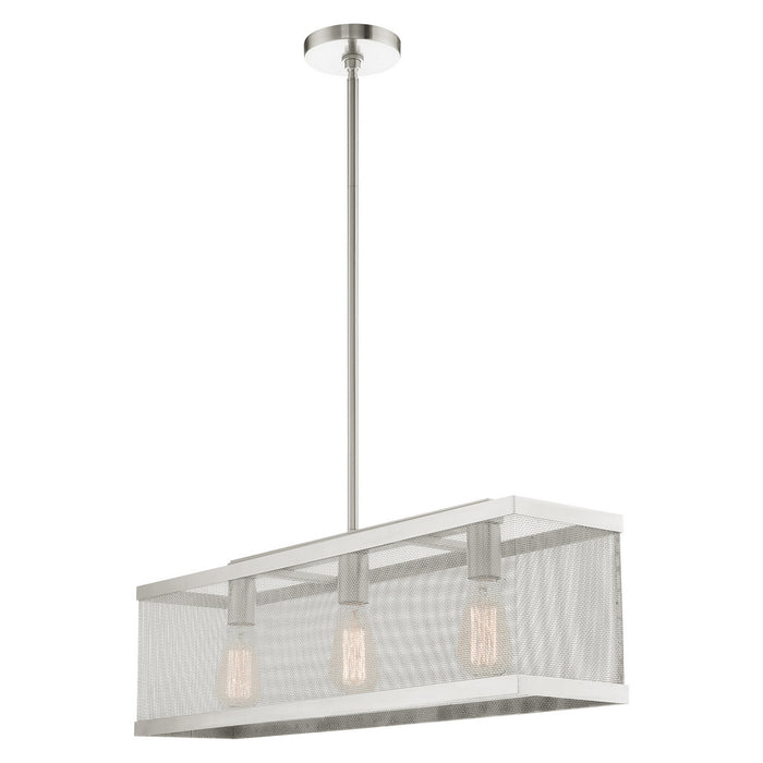 Three Light Chandelier from the Industro collection in Brushed Nickel finish