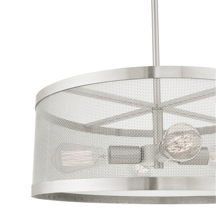 Four Light Chandelier from the Industro collection in Brushed Nickel finish