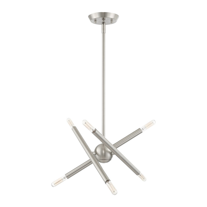 Six Light Chandelier from the Soho collection in Brushed Nickel finish