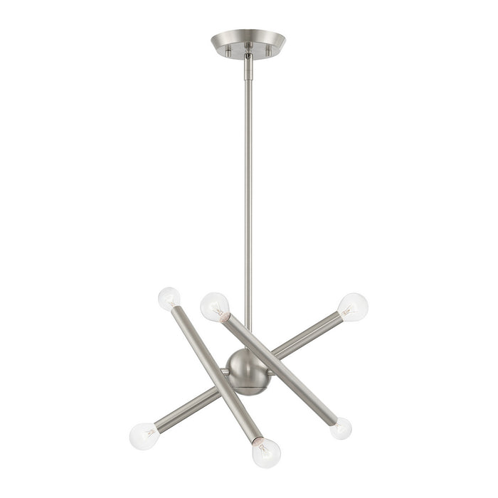Six Light Chandelier from the Soho collection in Brushed Nickel finish