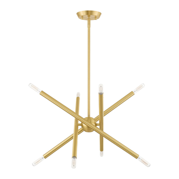 Eight Light Chandelier from the Soho collection in Satin Brass finish