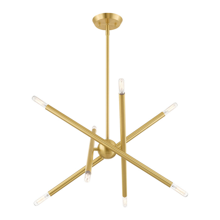 Eight Light Chandelier from the Soho collection in Satin Brass finish