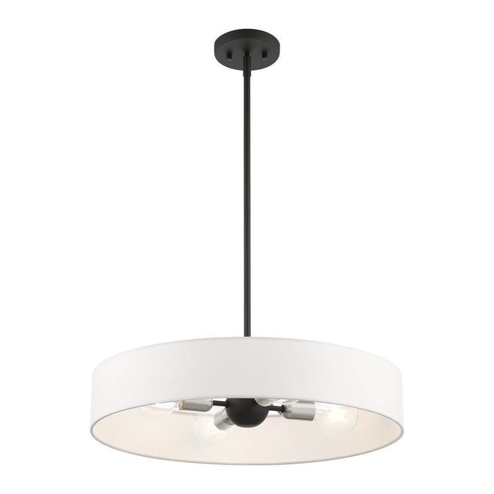 Four Light Pendant from the Venlo collection in Black with Brushed Nickel Accents finish