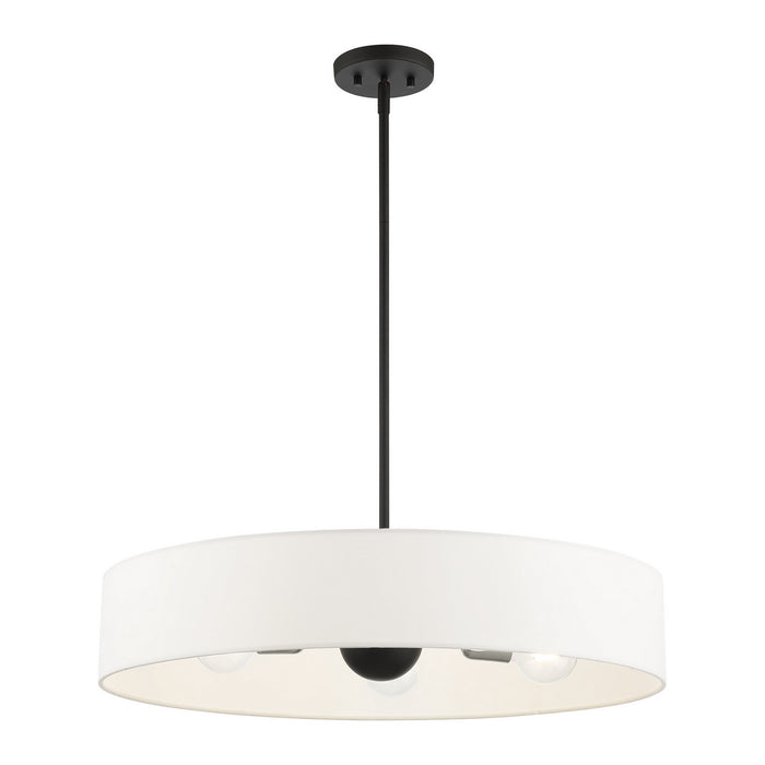 Five Light Pendant from the Venlo collection in Black with Brushed Nickel Accents finish