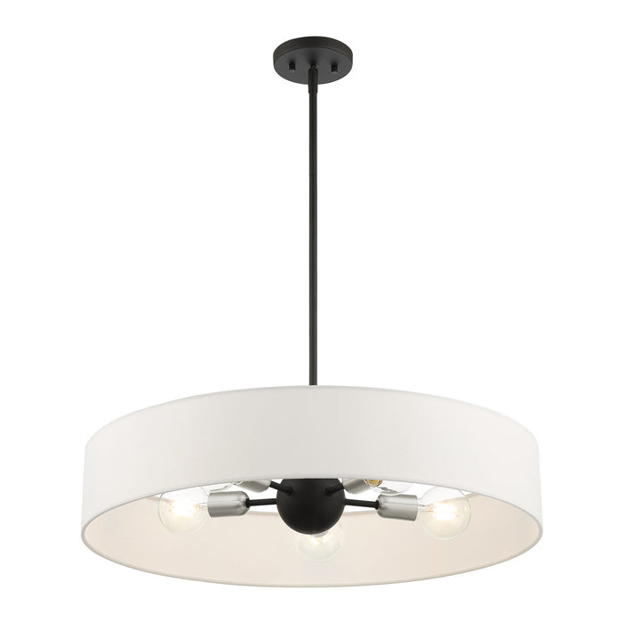 Five Light Pendant from the Venlo collection in Black with Brushed Nickel Accents finish