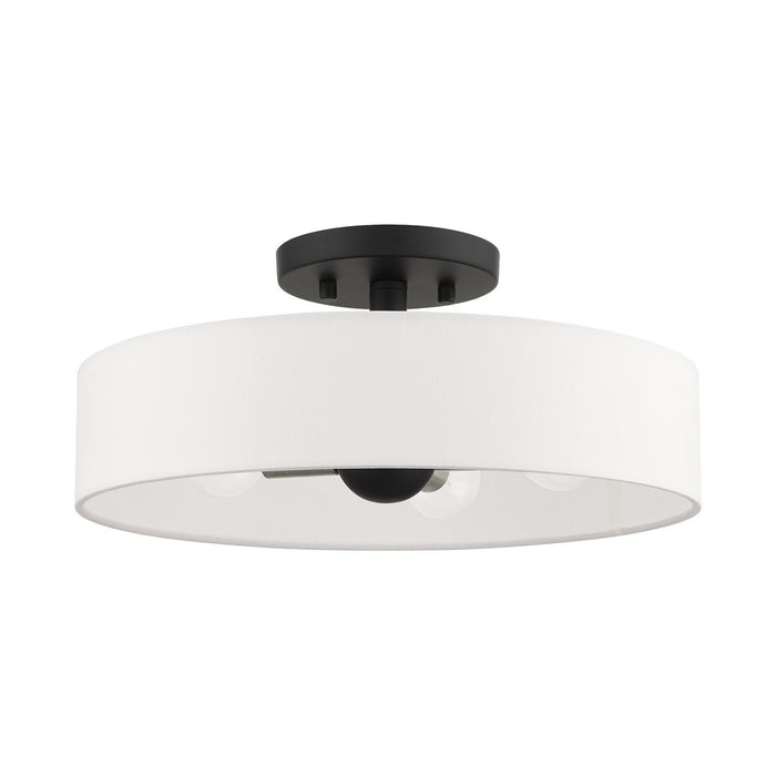 Four Light Semi Flush Mount from the Venlo collection in Black with Brushed Nickel Accents finish