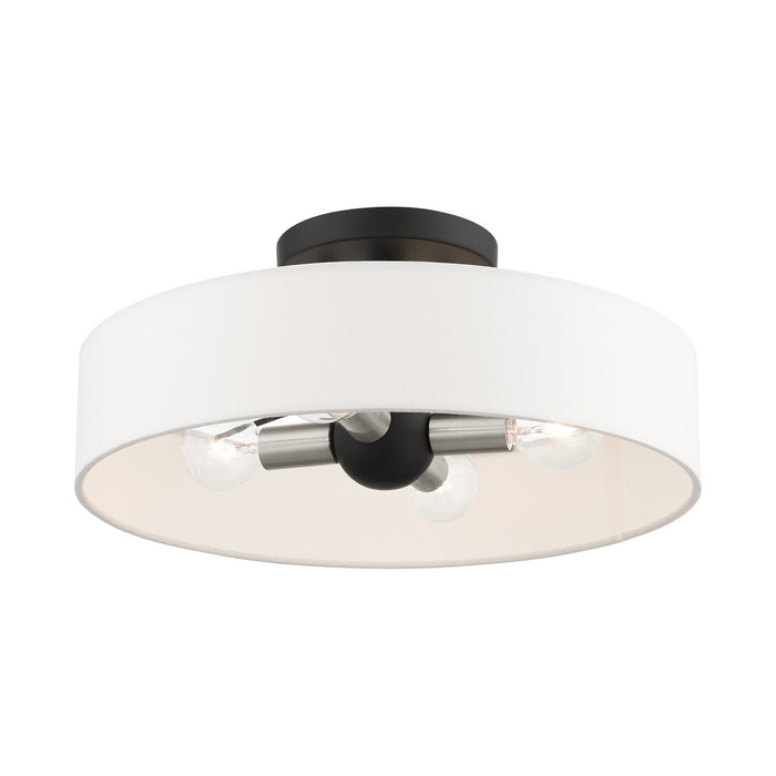 Four Light Semi Flush Mount from the Venlo collection in Black with Brushed Nickel Accents finish