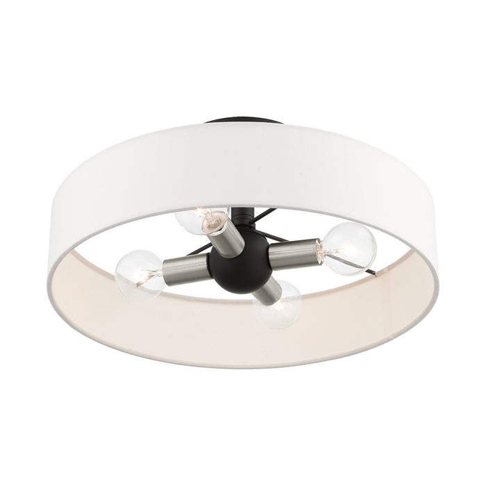 Four Light Semi Flush Mount from the Venlo collection in Black with Brushed Nickel Accents finish