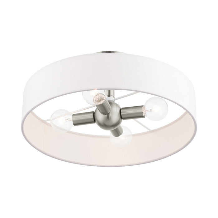 Four Light Semi Flush Mount from the Venlo collection in Brushed Nickel finish