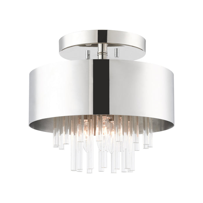 Three Light Semi Flush Mount from the Orenburg collection in Polished Nickel finish