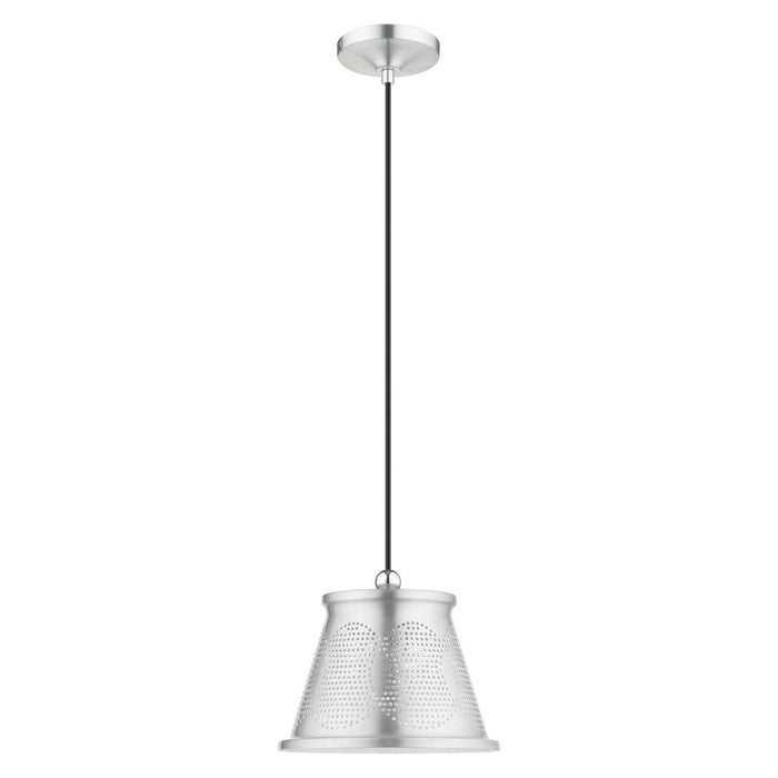 One Light Pendant from the Pendants collection in Brushed Aluminum finish