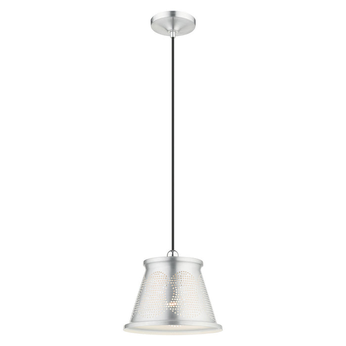 One Light Pendant from the Pendants collection in Brushed Aluminum finish