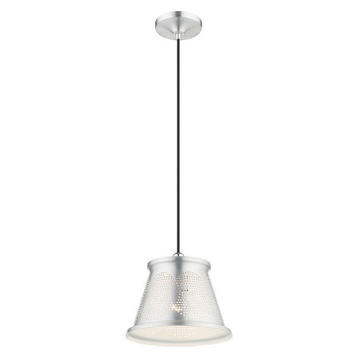 One Light Pendant from the Pendants collection in Brushed Aluminum finish