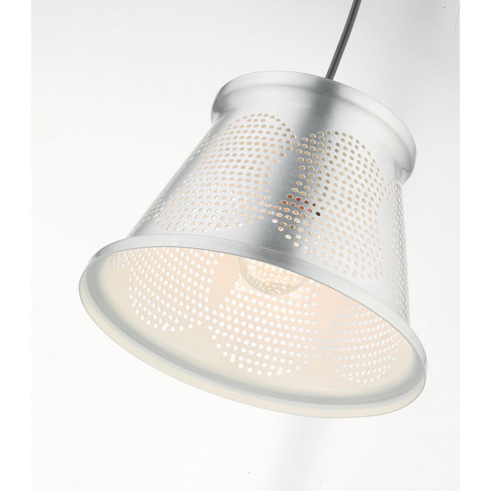 One Light Pendant from the Pendants collection in Brushed Aluminum finish