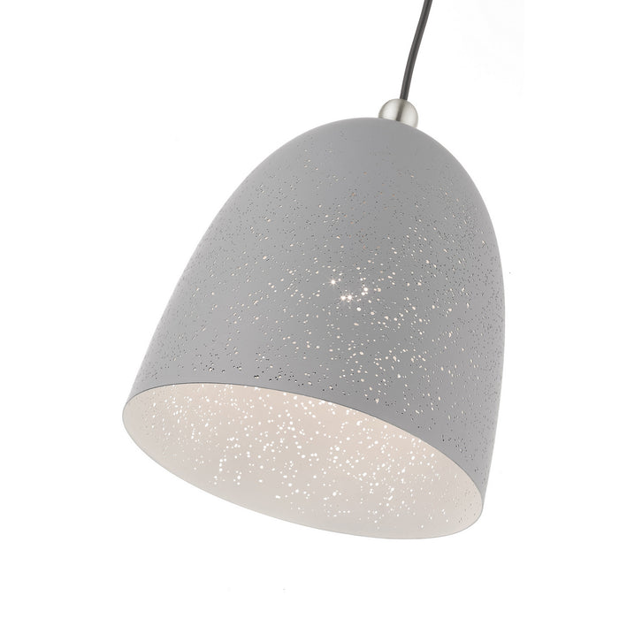 One Light Pendant from the Arlington collection in Nordic Gray with Brushed Nickel Accents finish