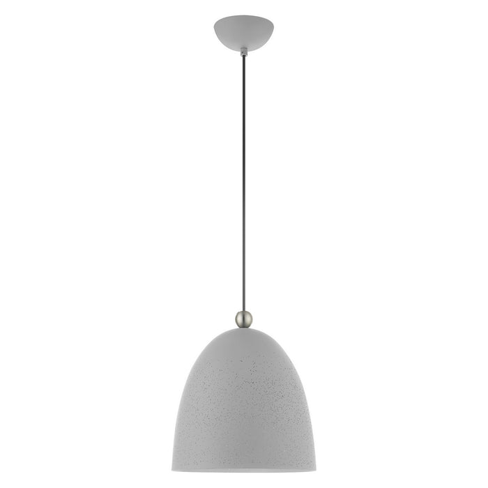 One Light Pendant from the Arlington collection in Nordic Gray with Brushed Nickel Accents finish