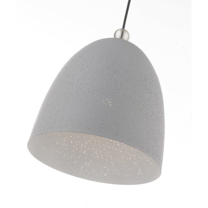 One Light Pendant from the Arlington collection in Nordic Gray with Brushed Nickel Accents finish