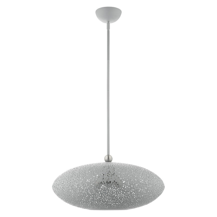 Three Light Pendant from the Charlton collection in Nordic Gray with Brushed Nickel Accents finish