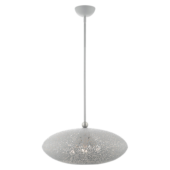 Three Light Pendant from the Charlton collection in Nordic Gray with Brushed Nickel Accents finish