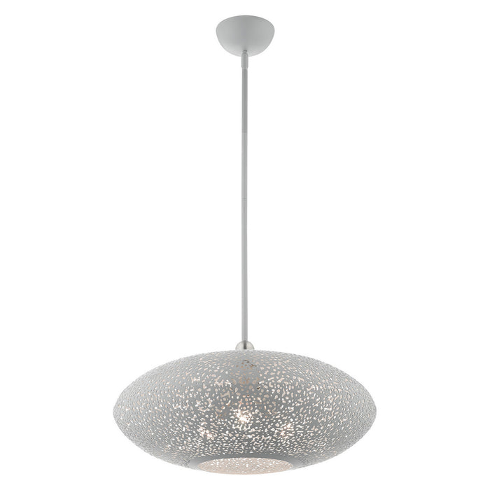 Three Light Pendant from the Charlton collection in Nordic Gray with Brushed Nickel Accents finish