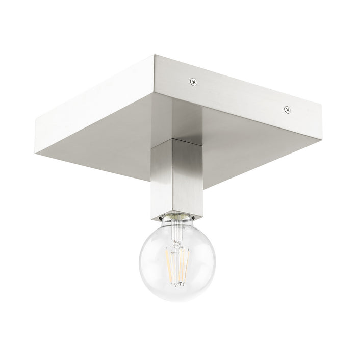 One Light Flush Mount from the Solna collection in Brushed Nickel finish