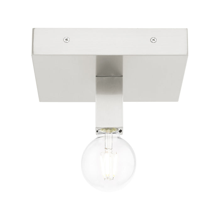 One Light Flush Mount from the Solna collection in Brushed Nickel finish