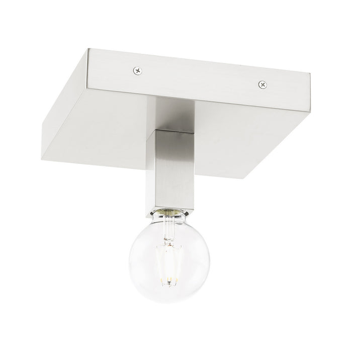 One Light Flush Mount from the Solna collection in Brushed Nickel finish