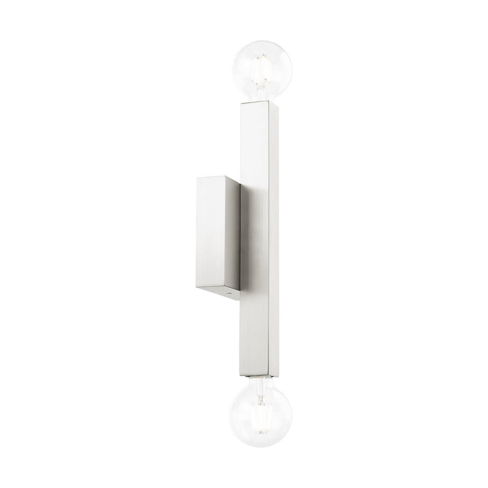 Two Light Wall Sconce from the Solna collection in Brushed Nickel finish