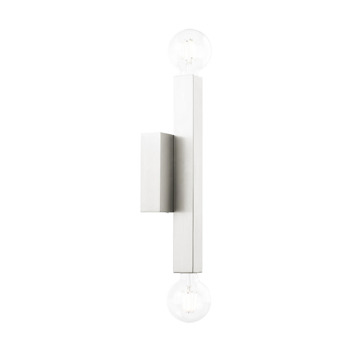 Two Light Wall Sconce from the Solna collection in Brushed Nickel finish