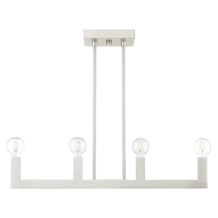 Four Light Linear Chandelier from the Solna collection in Brushed Nickel finish