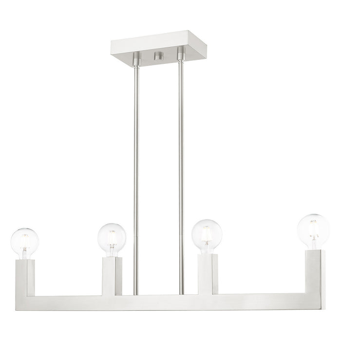 Four Light Linear Chandelier from the Solna collection in Brushed Nickel finish