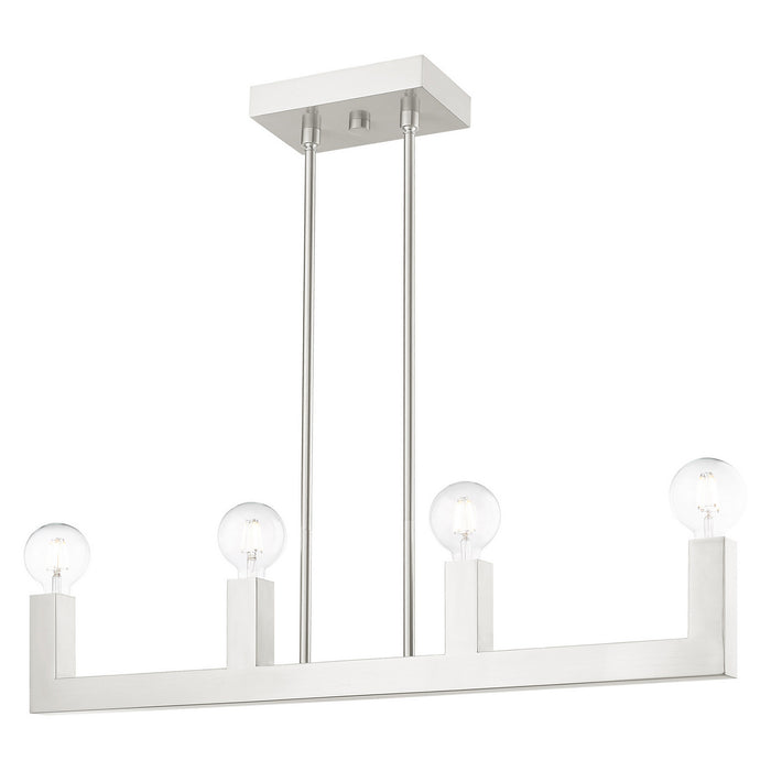 Four Light Linear Chandelier from the Solna collection in Brushed Nickel finish