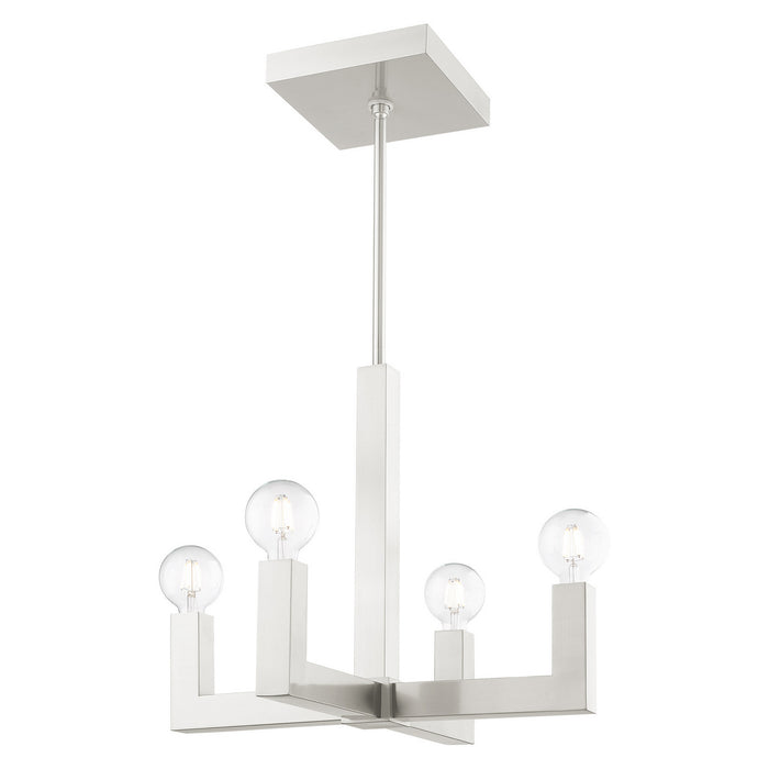 Four Light Chandelier from the Solna collection in Brushed Nickel finish