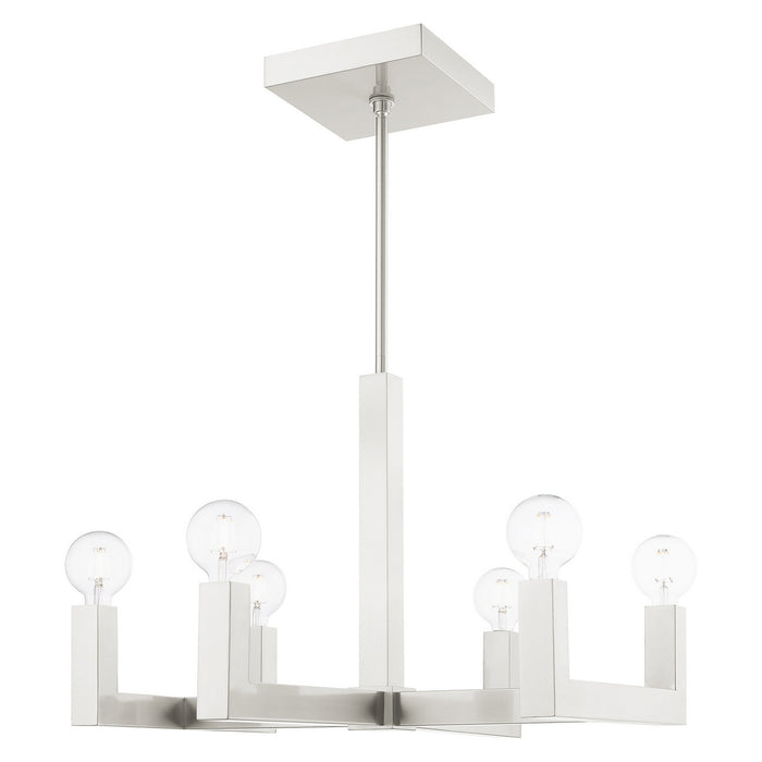 Six Light Chandelier from the Solna collection in Brushed Nickel finish