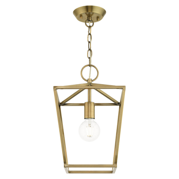 One Light Convertible Semi Flush/Lantern from the Devonshire collection in Antique Brass finish