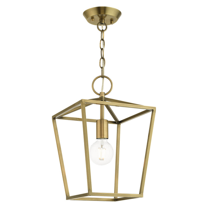 One Light Convertible Semi Flush/Lantern from the Devonshire collection in Antique Brass finish