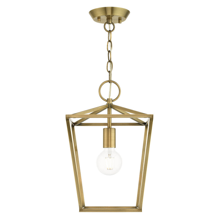 One Light Convertible Semi Flush/Lantern from the Devonshire collection in Antique Brass finish