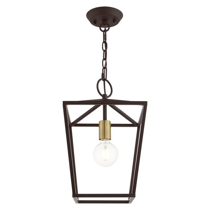 One Light Convertible Semi Flush/Lantern from the Devonshire collection in Bronze finish